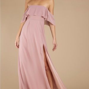 Tobi Into You Mauve Ruffle Top Maxi Dress